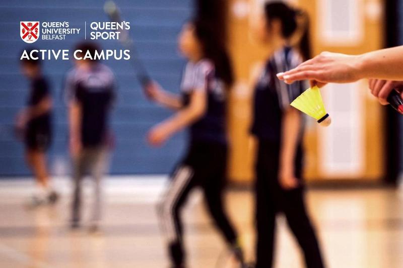 students playing badminton in a gym